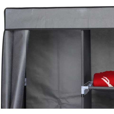 SZAFA TEKSTYLNA GARDEROBA 168x45x172CM CIEMNOSZARA 45238 SASKA GARDEN