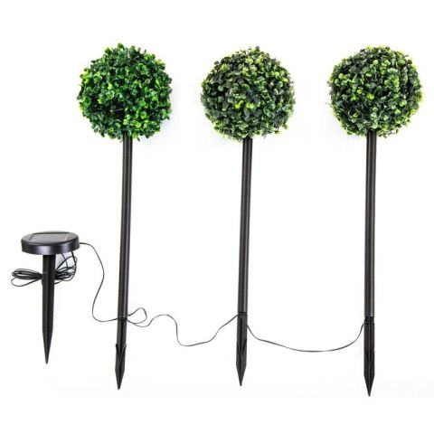 ZESTAW LAMP SOLARNYCH 3 KUL BUKSZPANOWYCH 27 LED SASKA GARDEN