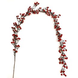 GAŁĄZKA GIRLANDA Z OWOCÓW CZERWONEJ JARZĘBINY 160CM SASKA GARDEN