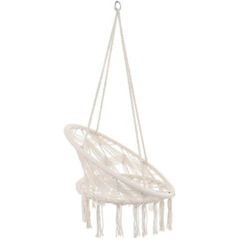 HAMAK AŻUROWY FOTEL WISZĄCY BOCIANIE GNIAZDO 80x60CM BIAŁY NEW STYL SASKA GARDEN