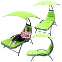 LEŻAK FOTEL Z PARASOLEM BERGAMO 200x125x180CM LIMONKA SASKA GARDEN