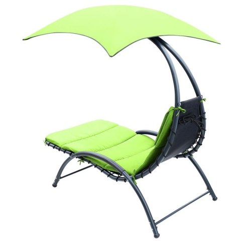 LEŻAK FOTEL Z PARASOLEM BERGAMO 200x125x180CM LIMONKA SASKA GARDEN