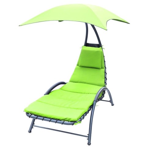 LEŻAK FOTEL Z PARASOLEM BERGAMO 200x125x180CM LIMONKA SASKA GARDEN