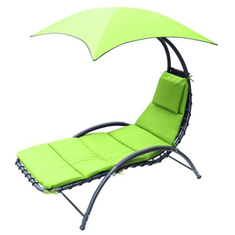 LEŻAK FOTEL Z PARASOLEM BERGAMO 200x125x180CM LIMONKA SASKA GARDEN