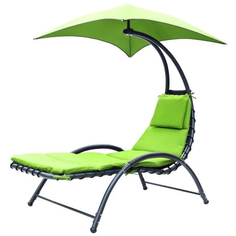 LEŻAK FOTEL Z PARASOLEM BERGAMO 200x125x180CM LIMONKA SASKA GARDEN