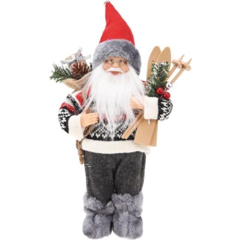 MIKOŁAJ ŚWIĄTECZNY DEKORACYJNY STOJĄCY DELUXE 30CM GREY Deluxe