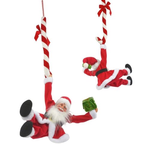MIKOŁAJ ŚWIĄTECZNY GRAJĄCY RUSZAJĄCY SIĘ WISZĄCY Z LIZAKIEM CANDY 82CM MICA MICA