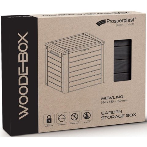 SKRZYNIA OGRODOWA 190L BRĄZ WOODEBOX Prosperplast