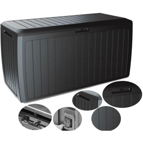 SKRZYNIA OGRODOWA 290L BOXE BOARD ANTRACYT Prosperplast