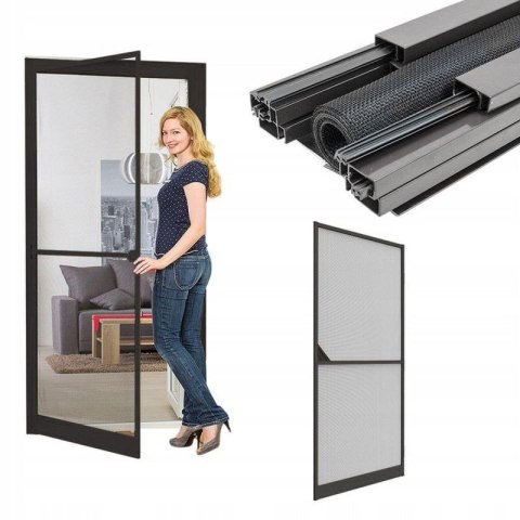 MOSKITIERA DRZWI ALU 100X215 ANTRACYT BASIC PLUS Easy life Mako