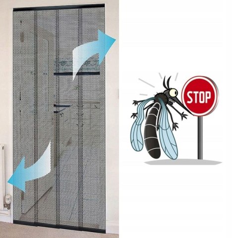 MOSKITIERA DRZWIOWA LAMELOWA 100X220 POLIESTER+TAŚMA RZEP Easy life Mako