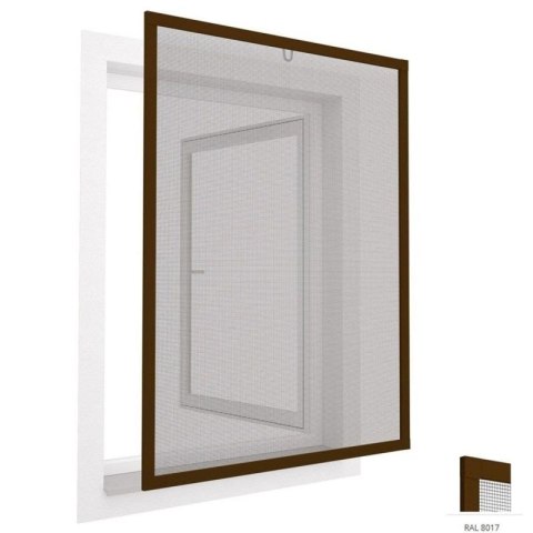 MOSKITIERA OKNO ALU 100X120 BRĄZ PLUS Easy life Mako