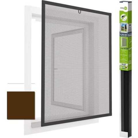 MOSKITIERA OKNO ALU 100X120 BRĄZ PLUS Easy life Mako