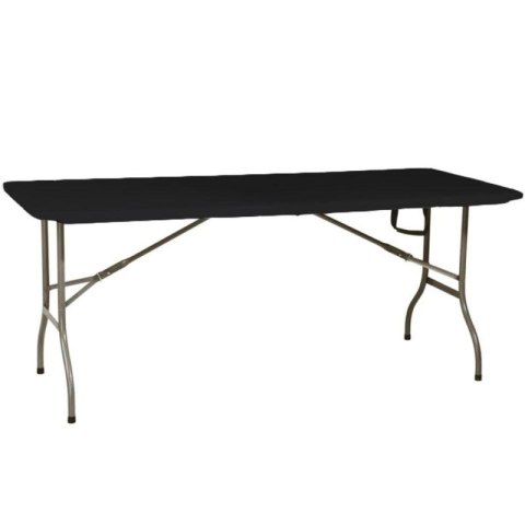 STÓŁ CATERINGOWY SKŁADANY W WALIZKĘ 180x70x74CM MAX.100KG CZARNY SASKA GARDEN