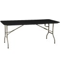 STÓŁ CATERINGOWY SKŁADANY W WALIZKĘ 180x70x74CM MAX.100KG CZARNY SASKA GARDEN