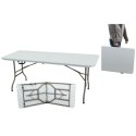 STÓŁ CATERINGOWY SKŁADANY W WALIZKĘ 180x70CM MAX.100KG BIAŁY SASKA GARDEN