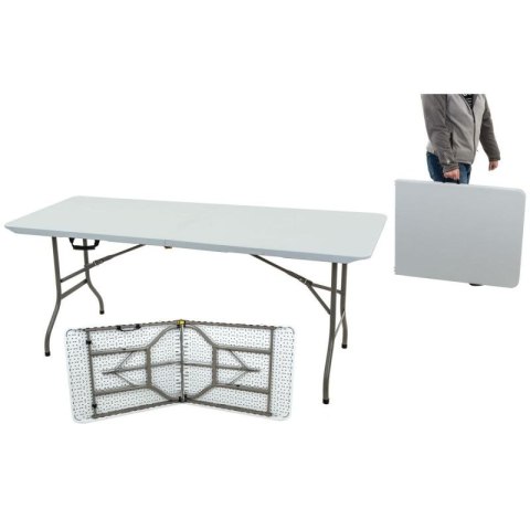 STÓŁ CATERINGOWY SKŁADANY W WALIZKĘ 180x70CM MAX.100KG BIAŁY SASKA GARDEN
