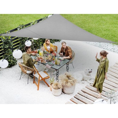 ŻAGIEL PRZECIWSŁONECZNY OGRODOWY TRÓJKĄT 3X3X2M SZARY SASKA GARDEN