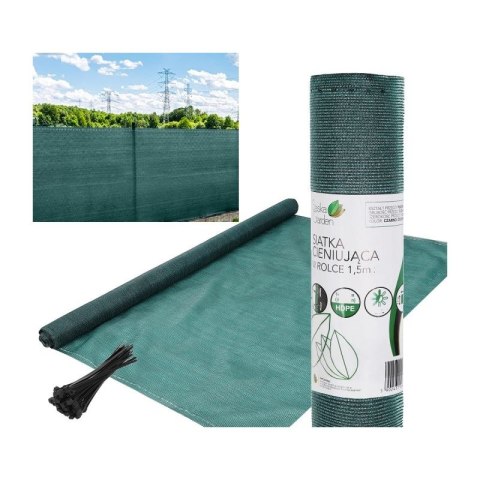 SIATKA CIENIUJĄCA 140G/M2 1.5X25M CIEMNO ZIELONA SASKA GARDEN