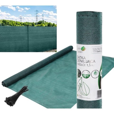 SIATKA CIENIUJĄCA 140G/M2 1.5X50M CIEMNO ZIELONA SASKA GARDEN
