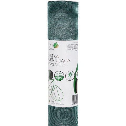 SIATKA CIENIUJĄCA 140G/M2 1.5X50M CIEMNO ZIELONA SASKA GARDEN