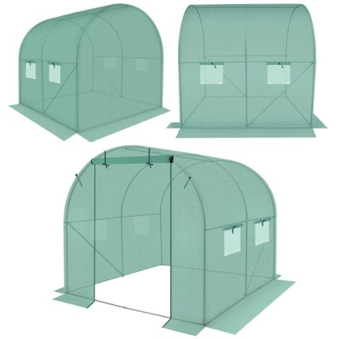 SZKLARNIA TUNEL OGRODOWY 200x200x200CM PE KONSTRUKCJA STAL ZIELONA SASKA GARDEN