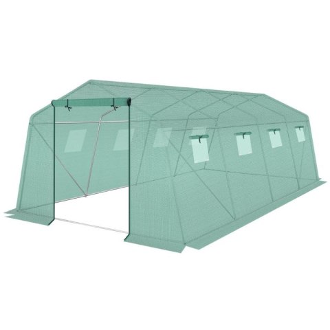 SZKLARNIA TUNEL OGRODOWY 300x600x200CM PE KONSTRUKCJA STAL ZIELONY SASKA GARDEN