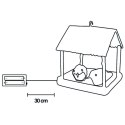 DOMEK DLA PTAKÓW DEKORACJA LED 185X165X230MM BRĄZOWY DASZEK