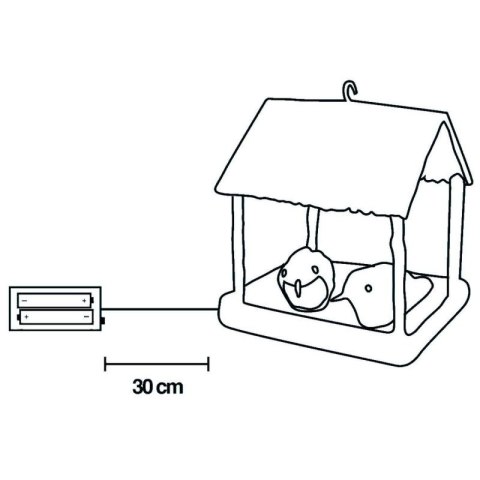 DOMEK DLA PTAKÓW DEKORACJA LED 185X165X230MM BRĄZOWY DASZEK