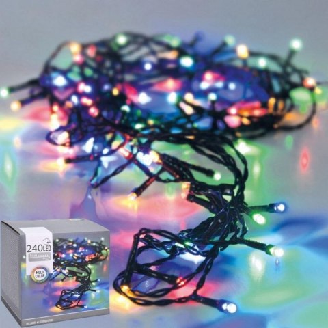 LAMPKI CHOINKOWE ŁAŃCUCH ŚWIETLNY 240 LED TIMER MULTIKOLOR