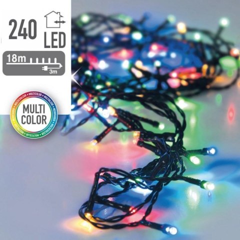 LAMPKI CHOINKOWE ŁAŃCUCH ŚWIETLNY 240 LED TIMER MULTIKOLOR