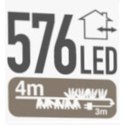 LAMPKI CHOINKOWE ŁAŃCUCH ŚWIETLNY 576 LED TIMER MULTIKOLOR Koopman