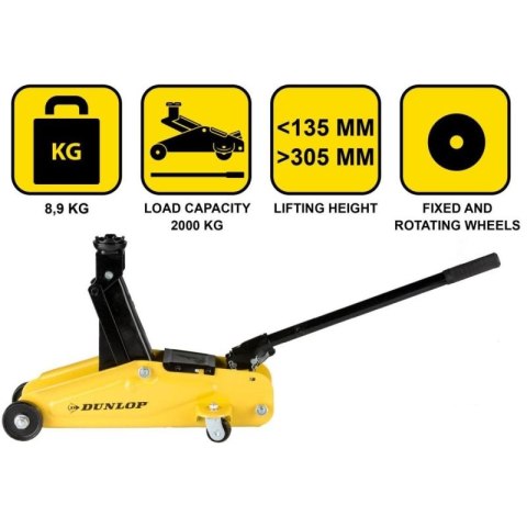 PODNOŚNIK SAMOCHODOWY LEWAREK HYDRAULICZNY ŻABA DUNLOP 2000KG Dunlop