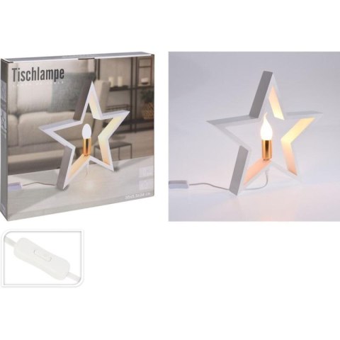 GWIAZDA DEKORACYJNA Z PODŚWIETLENIEM LED 35CM BIAŁA