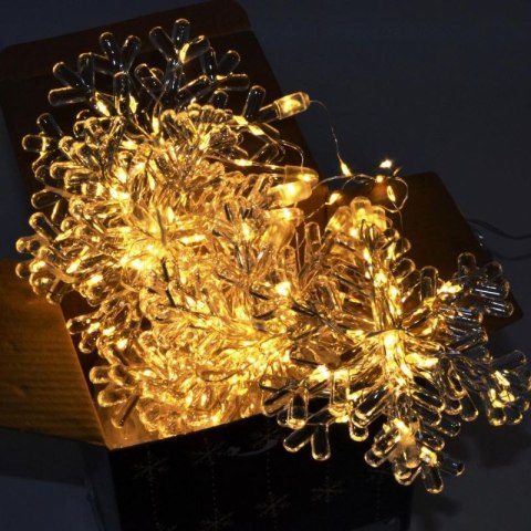 LAMPKI CHOINKOWE KURTYNA ŚWIETLNA 120x120 CM 232LED CIEPŁY BIAŁY PŁATKI ŚNIEGU Koopman