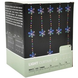 LAMPKI CHOINKOWE KURTYNA ŚWIETLNA 120x120 CM 232LED MULTIKOLOR PŁATKI ŚNIEGU Koopman