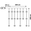LAMPKI CHOINKOWE KURTYNA ŚWIETLNA 200x200 CM 408LED PŁATKI ŚNIEGU MULTIKOLOR Koopman
