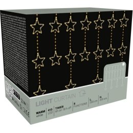 LAMPKI CHOINKOWE KURTYNA ŚWIETLNA 200x200 CM 415LED CIEPŁY BIAŁY GWIAZDKI Koopman