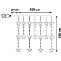 LAMPKI CHOINKOWE KURTYNA ŚWIETLNA 200x200 CM 415LED CIEPŁY BIAŁY GWIAZDKI Koopman
