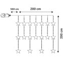 LAMPKI CHOINKOWE KURTYNA ŚWIETLNA 200x200 CM 415LED GWIAZDKI MULTIKOLOR Koopman