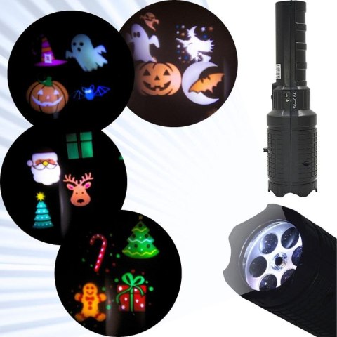 PROJEKTOR RZUTNIK LED WYMIENNE KLISZE ŚWIĘTA HALLOWEEN Koopman