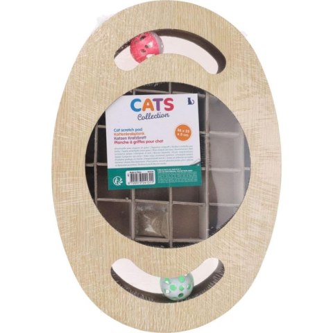 DRAPAK DLA KOTA ZABAWKA INTERAKTYWNA TEKTURA DREWNO PIŁECZKI 2 SZT. 36X25X5CM CATS COLLECTION