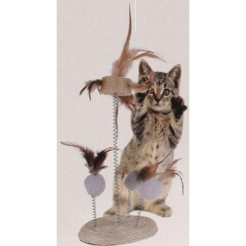 ZABAWKA DLA KOTA PIÓRKA NA SPRĘŻYNACH NA PODSTAWIE DRAPAK 14X33CM CATS COLLECTION