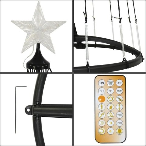 CHOINKA DEKORACYJNA 550LED CIEPŁY BIAŁY 300CM BLACK Koopman