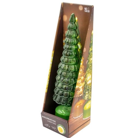 CHOINKA DEKORACYJNA ZIELONA LED 13 KORON CIEPŁY BIAŁY 40CM Koopman