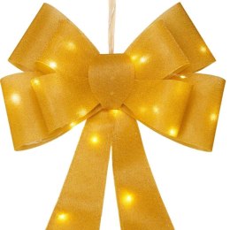 KOKARDA DEKORACYJNA 60CM ZŁOTA 25 LED Koopman