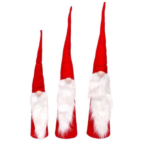 SET CZERWONYCH MIKOŁAJÓW DEKORACYJNYCH 60,70, 80CM