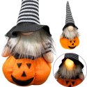 FIGURKA DEKORACYJNA NA DYNI 35CM LED HALLOWEEN POMARAŃCZOWY