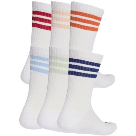 Skarpety adidas 3-Stripes Essentials Cushioned Crew 6 Pak białe KE5493 Adidas