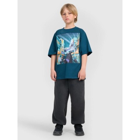 T-shirt oversize z nadrukiem chłopięcy 4F 4FJRAW25TTSHM3061-46S 4f